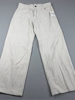 Billabong Midtown Corduroy Pants Cream Wide Leg High Rise NWT 25